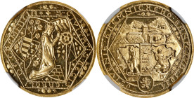 CZECHOSLOVAKIA. Gold Medallic 2 Ducats, 1934. Kremnica Mint. NGC MS-65 Prooflike.
Fr-15; KMX-19; Novotny-VI.C (RRRR). Mintage: 159. By: Anton Ham. Ob...