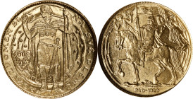 CZECHOSLOVAKIA. Gold Medallic Ducat, 1929. Kremnica Mint. NGC MS-64.
Fr-10; KMX-7; Novotny-II.C (RR). By: Otakar Spaniel. Mintage: 1,631. Obverse: St...