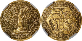 CZECHOSLOVAKIA. Gold Medallic Ducat, 1934. Kremnica Mint. NGC MS-66 Prooflike.
Fr-16; KMX-14.1; Novotny-VI.D (RRRR). Mintage: 288. By: Anton Ham. Obv...