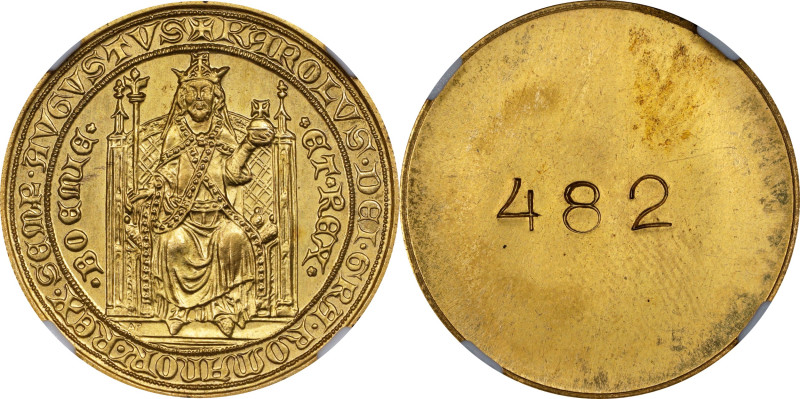 CZECHOSLOVAKIA. Duo of Gilt-Brass 2 Ducats Die Trials, 1978. Kremnica Mint. Both...