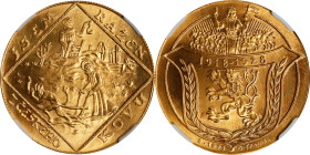CZECHOSLOVAKIA. Duo of Gold Medallic Ducat Restrikes (2 Pieces), "1928" (1973). Kremnica Mint. Both NGC MS-68.
1) 4 Ducats. Fr-6; KMX-4; Novotny-I.A....