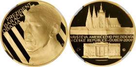 CZECH REPUBLIC. Visit of Barack Obama Gold Medal, 2009. Czech (Jablonec nad Nisou) Mint. NGC PROOF-69 Ultra Cameo.
AGW: 0.5 oz. Commemorating Obama's...