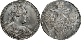 RUSSIA. Ruble, 1730. Moscow (Kadashevsky) Mint. Anna. NGC Unc Details--Cleaned.
Dav-1670; KM-192.1; Bit-27. Variety with dots separating reverse lege...