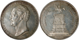 RUSSIA. Ruble, 1859. St. Petersburg Mint. Alexander II. PCGS AU-58.
KM-Y-28; Bit-567. Commemorating the unveiling of the monument to Nicholas I in St...
