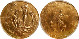 RUSSIA. Gold Baptismal Medal, ND (Mid-Late 19th Century). PCGS Genuine--Plugged, AU Details.
Weight: 27.51 gms. Obverse: The resurrected Christ stand...