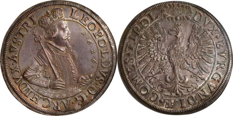 AUSTRIA. 2 Talers, 1626. Hall Mint. Archduke Leopold V. NGC MS-62+.
Dav-3336; K...