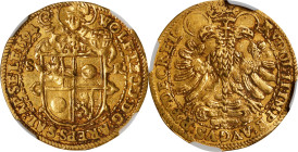 AUSTRIA. Salzburg. 2 Ducats, 1594-SR. Wolf Dietrich von Raitenau. NGC EF Details--Damaged.
Fr-689; KM (MB)-463; Probzt-759. Weight: 6.9 gms. Obverse:...