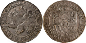 BOHEMIA. Silesia. Breslau (Wroclaw). Taler, 1545. PCGS AU-55.
Dav-8993; KM (MB)-69 (Germany); Kop-8808. The only example of the date in the PCGS cens...