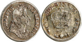 DENMARK. 2 Kroner, 1693. Copenhagen Mint; mm: heart. Christian V. NGC VF-25.
KM-A430; Dav-3647; Sieg-25; H-105. Weight: 34.99 gms. An always interest...