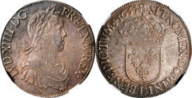 FRANCE. Ecu, 1654-L. Bayonne Mint. Louis XIV. NGC MS-61.
Dav-3799; KM-155.10; Gad-202. This charming Mint State specimen delivers strong details and ...