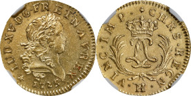 FRANCE. Louis d'Or, 1725-H. La Rochelle Mint. Louis XV. NGC Unc Details--Sea Salvaged.
Fr-459; KM-470.8; Gad-339. Quite shimmering and glistening, th...