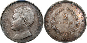 FRANCE. Silver 2 Francs Essai (Pattern), "1816" (1860). Brussels Mint. Napoleon II. PCGS SPECIMEN-63.
Maz-638. Possessing enchanting iridescence and ...