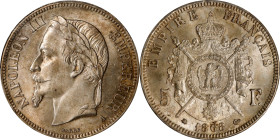 FRANCE. 5 Francs, 1868-A. Paris Mint. Napoleon III. PCGS MS-65.
Dav-96; KM-799.1; Gad-739. Surpassed in the PCGS census by just two examples, this Ge...
