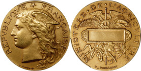 FRANCE. Agricultural Show Gold Award Medal, ND (ca. 1900). Paris Mint. PCGS SPECIMEN-62.
By H. Ponscarme. Diameter: 33.4mm. Weight: 24.76 gms. Unawar...