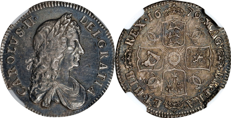 GREAT BRITAIN. Shilling, 1679. London Mint. Charles II. NGC AU-58.
S-3375; KM-4...