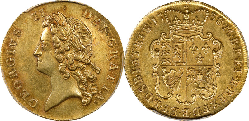 GREAT BRITAIN. 2 Guineas, 1738. London Mint. George II. PCGS AU-58.
S-3667B; Fr...