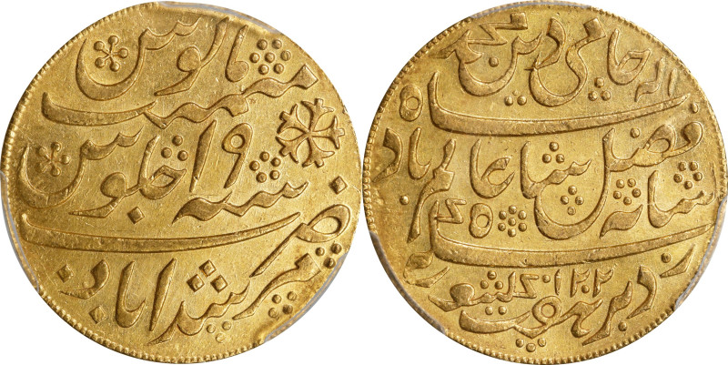 INDIA. Bengal Presidency. Mohur, AH 1202 Year 19 ("1787/8"). Calcutta (as "Mursh...