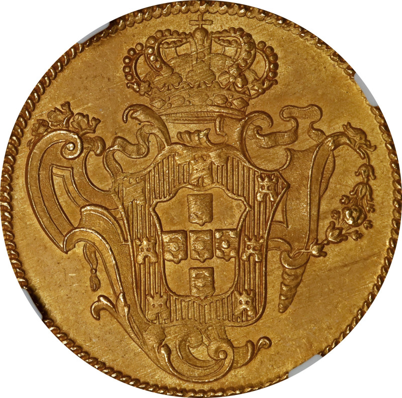 PORTUGAL. Peca (6400 Reis - 4 Escudos), 1753. Lisbon Mint. Jose I. NGC Unc Detai...