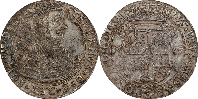 POLAND. Lithuania. Taler, 1585. Vilnius Mint. Stephan Bathori. PCGS AU-53.
H-Cz...