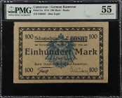 CAMEROON. German Kamerun. 100 Mark, 1914. P-3a. PMG About Uncirculated 55.
Blue eagle. Duala. One of just six notes available to collectors in a PMG ...