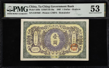CHINA--EMPIRE. The Ta-Ching Government Bank. 1 Dollar, 1907. P-A66r. Remainder. PMG About Uncirculated 53.
(S/M#T10-10a). Printed by CMPA. Hankow. Re...