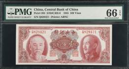 CHINA--REPUBLIC. Central Bank of China. 100 Yuan, 1945. P-394. PMG Gem Uncirculated 66 EPQ.
Printed by ABNC. Gem.

Estimate: $500.00- $1000.00