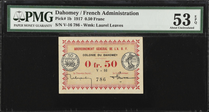 DAHOMEY. Gouvernement General de l'Afrique Occidentale Francaise. 0.50 Franc, 19...