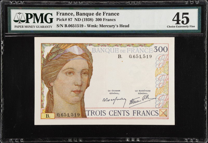 FRANCE. Banque de France. 300 Francs, ND (1938). P-87. PMG Choice Extremely Fine...