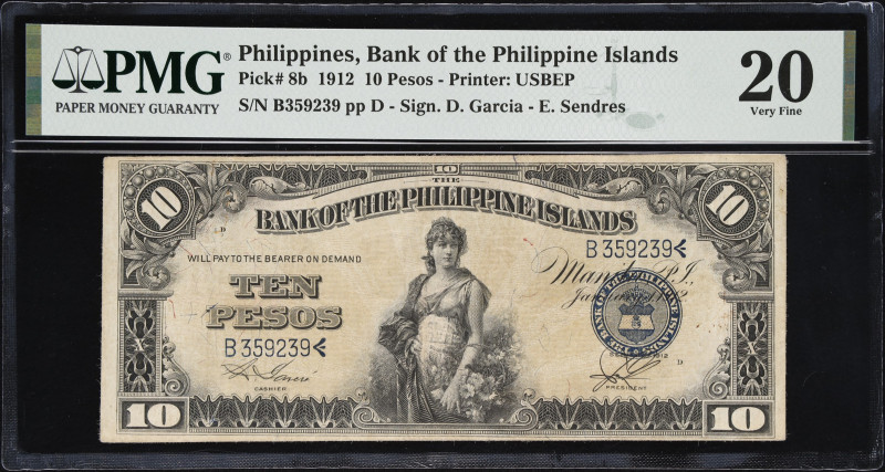 PHILIPPINES. Bank of the Philippine Islands. 10 Pesos, 1912. P-8b. PMG Very Fine...