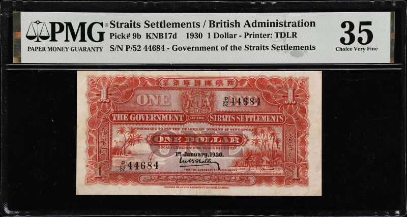 STRAITS SETTLEMENTS. Government of the Straits Settlements. 1 Dollar, 1930. P-9b...