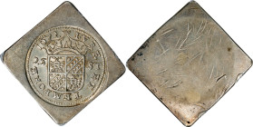 NETHERLANDS. Franco-Dutch War. Siege of Groningen. 25 Stuiver, 1672. PCGS AU-58.
KM-26; Korchnak-242; Mailliet-pl. XLV #11; Delm-737; MO-4.17.12.2. W...