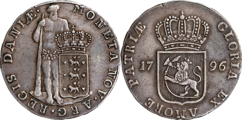 DENMARK. Speciedaler (Albertsdaler), 1796. Altona Mint. Christian VII. PCGS AU-5...