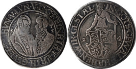 GERMANY. Brunswick-Luneburg: Wolfenbuttel. Taler (24 Groschen), 1555. Goslar Mint. Heinrich "the Younger" with Erich II "the Younger" of Calenburg. PC...