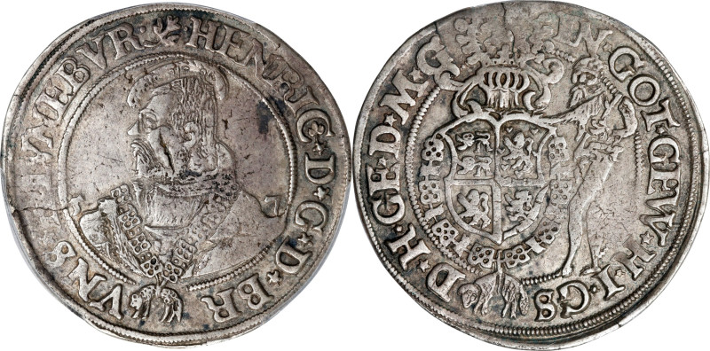 GERMANY. Brunswick-Luneburg: Wolfenbuttel. 1/2 Taler, 1557. Goslar Mint; mm: two...