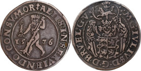 GERMANY. Brunswick-Luneburg: Wolfenbuttel. 1/2 "Light" Taler, 1576. Goslar Mint; mm: patriarchal cross. Julius. PCGS VF-35.
KM (MB)-136; Welter-585. ...