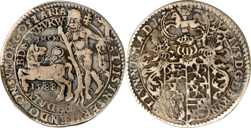 GERMANY. Brunswick-Luneburg: Wolfenbuttel. 1/2 "Spectacles" Taler, 1588. Goslar ...