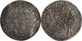 GERMANY. Brunswick-Luneburg: Wolfenbuttel. "Falsehood" Taler, 1597. Goslar Mint. Heinrich Julius. PCGS AU-50.
Dav-9090; KM (MB)-270; Welter-628. Part...
