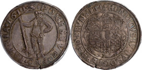 GERMANY. Brunswick-Luneburg: Wolfenbuttel. 1/2 Taler, 1611. Zellerfeld Mint; mm: crowned heart. Heinrich Julius. PCGS MS-61.
KM-22; Welter-656. Entic...
