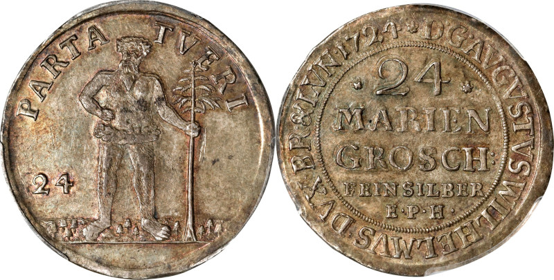 GERMANY. Brunswick-Luneburg: Brunswick. 24 Mariengroschen, 1724-EPH. Zellerfeld ...