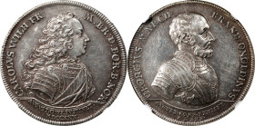 GERMANY. Brandenburg-Ansbach. Taler, 1730. Schwabach Mint. Karl Wilhelm Friedrich. NGC AU-50.
Dav-1980; KM-176; Brozatus-Unlisted; Whiting-372. Comme...