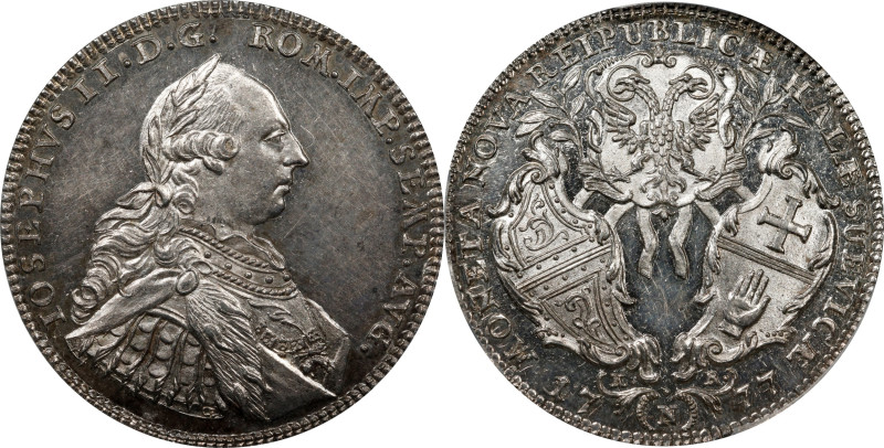 GERMANY. Hall (Swabian). 1/2 Taler, 1777-OE KR. Nurnberg Mint. PCGS MS-61.
KM-4...