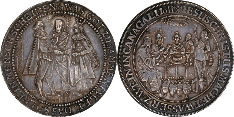 GERMANY. Hamburg. Silver Medallic 2 Talers, ND (1620-34). Hamburg Mint. NGC EF-4...