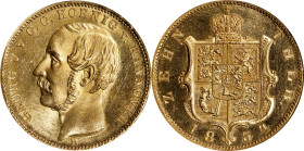 GERMANY. Hannover. 10 Talers, 1854-B. Hannover Mint. Georg V. NGC MS-63.
Fr-1179; KM-226; J-132. The second year in a fairly brief four-year series, ...