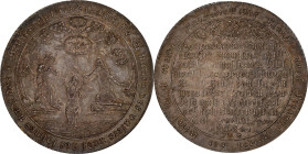 GERMANY. Harz. Silver Medallic Baptismal 2 Talers, ND (ca. late 17th Century). Zellerfeld Mint. NGC AU-58.
Knyphausen-7295. Obverse: Baptism of Jesus...