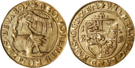 GERMANY. Hesse-Cassel. Goldgulden, 1629. Cassel Mint. Wilhelm V. PCGS AU-55.
Fr-1250; KM-150. A fairly RARE and seldom encountered type, this barely ...