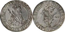 GERMANY. Kaufbeuren. Taler, 1548. Free City. PCGS AU-50.
Dav-9351; KM (MB)-22. In the name of Emperor Karl V (Charles I of Spain). Surpassed in the P...