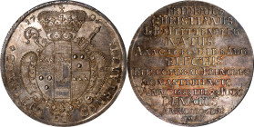 GERMANY. Munster. Taler, 1706. Munster Mint. Sede Vacante. NGC MS-65.
Dav-2464; KM-135. Commemorating the death of Prince-Bishop Friedrich Christian ...