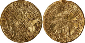 GERMANY. Saxony. 6 Ducats, 1630. Dresden Mint. Johann Georg I. NGC AU Details--Tooled.
Fr-2697; KM-A423; cf. Whiting-111/2 (5 & Ducats). Weight: 20.6...