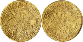 GERMANY. Saxony. 5 Ducats, 1630. Dresden Mint. Johann Georg I. PCGS MS-62.
Fr-2698; KM-422; Whiting-111. Weight: 17.26 gms. Commemorating the 100th a...