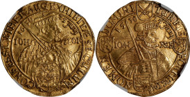 GERMANY. Saxony. 4 Ducats, 1630. Dresden Mint. Johann Georg I. NGC EF Details--Mount Removed.
Fr-2699; KM-A421; cf. Whiting-111/2 (5 & 2 Ducats). Wei...